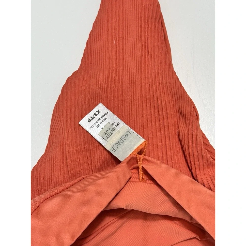 L*Space Nikita Underwire Top Small Bitsy Cut French High Bottom XS Bikini Orange
